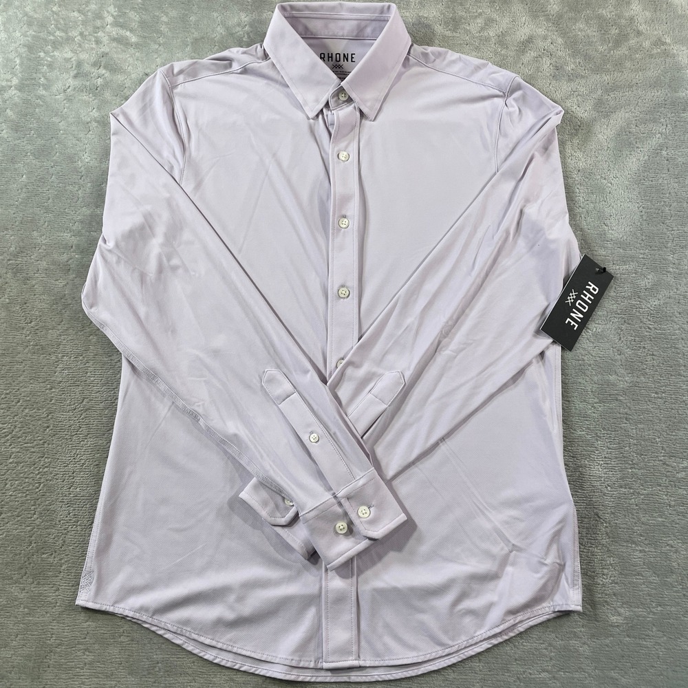 Rhone Commuter Shirt Slim Fit‎ Mens Small Lavender Dusk Italian Fabric Office